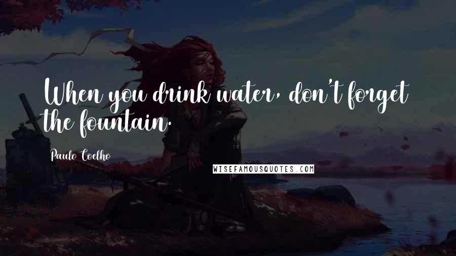 Paulo Coelho Quotes: When you drink water, don't forget the fountain.