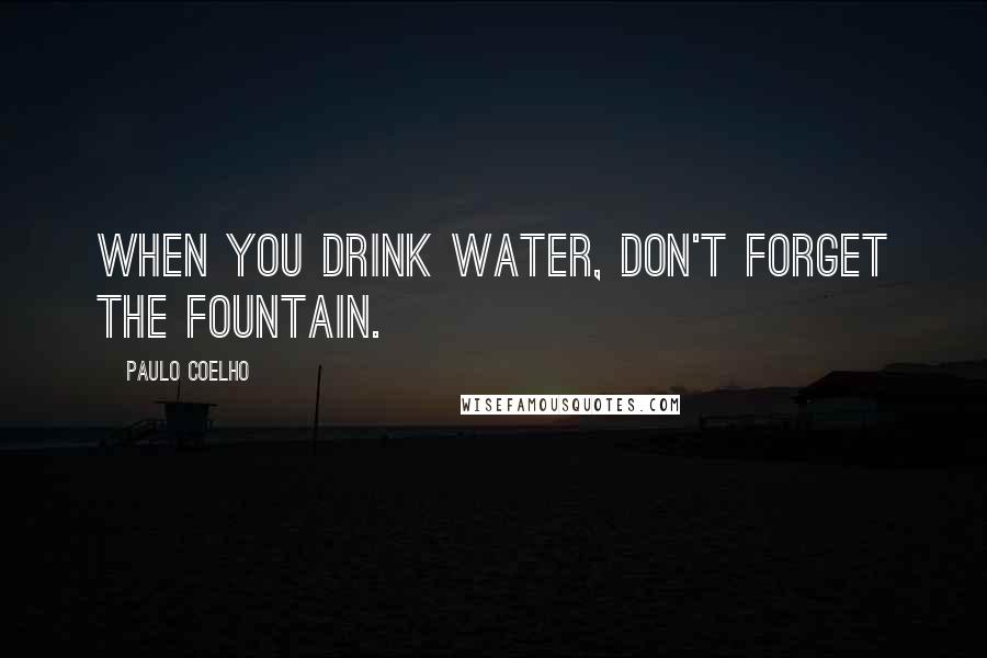 Paulo Coelho Quotes: When you drink water, don't forget the fountain.