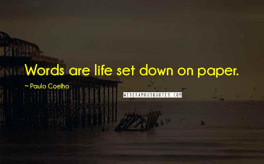 Paulo Coelho Quotes: Words are life set down on paper.