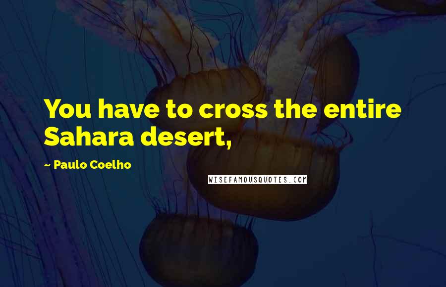 Paulo Coelho Quotes: You have to cross the entire Sahara desert,