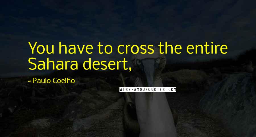 Paulo Coelho Quotes: You have to cross the entire Sahara desert,