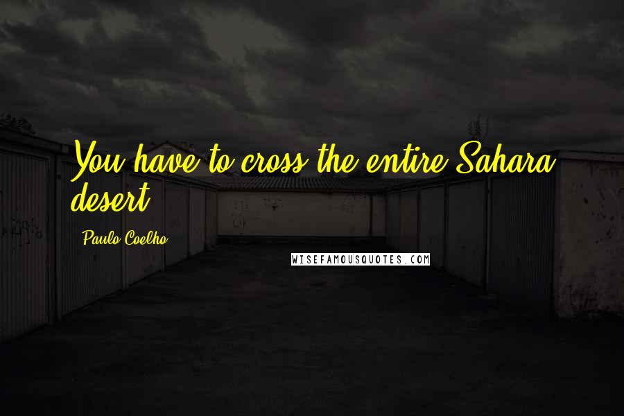 Paulo Coelho Quotes: You have to cross the entire Sahara desert,