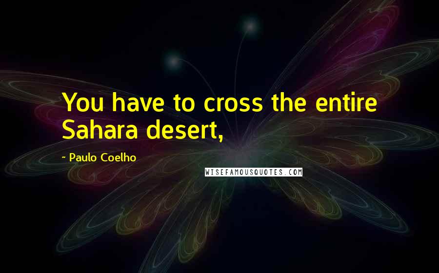 Paulo Coelho Quotes: You have to cross the entire Sahara desert,