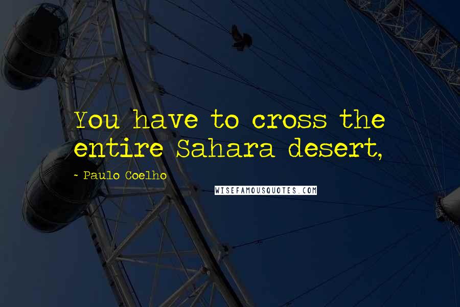 Paulo Coelho Quotes: You have to cross the entire Sahara desert,