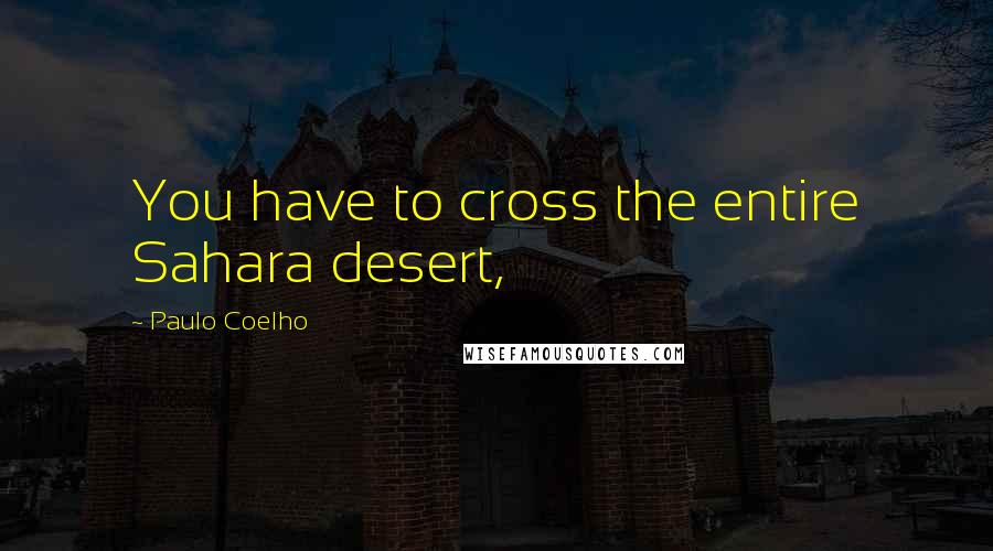 Paulo Coelho Quotes: You have to cross the entire Sahara desert,