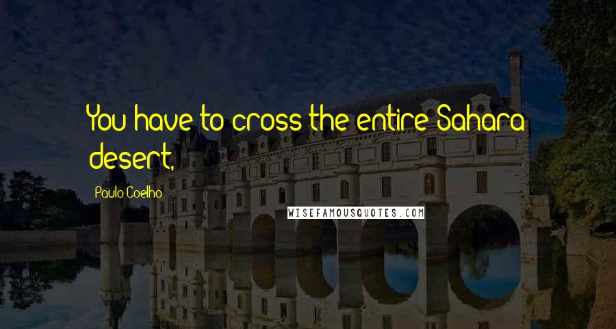 Paulo Coelho Quotes: You have to cross the entire Sahara desert,