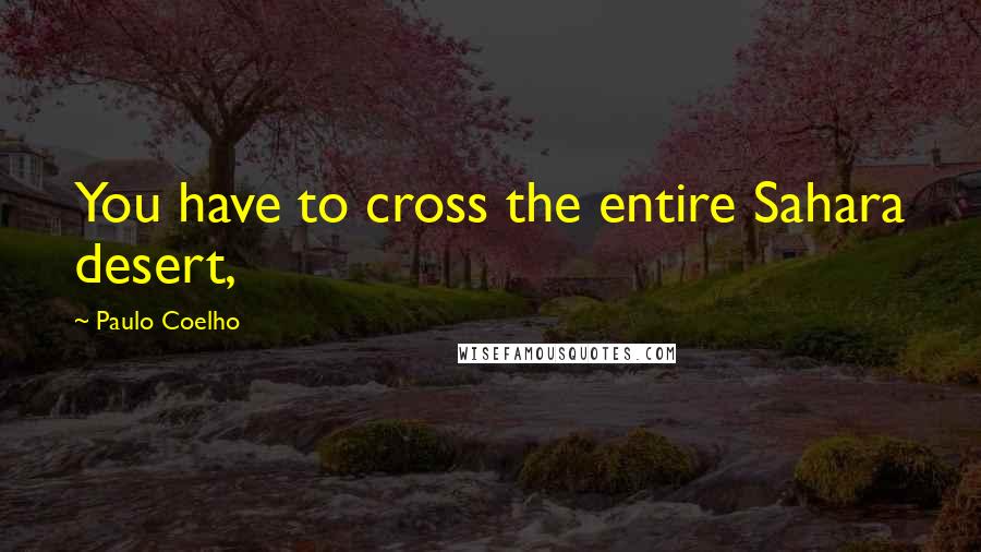 Paulo Coelho Quotes: You have to cross the entire Sahara desert,