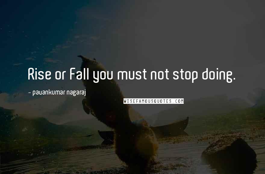 Pavankumar Nagaraj Quotes: Rise or Fall you must not stop doing.