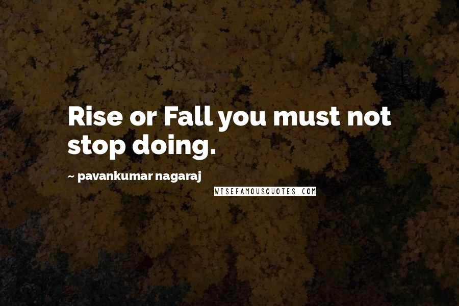 Pavankumar Nagaraj Quotes: Rise or Fall you must not stop doing.