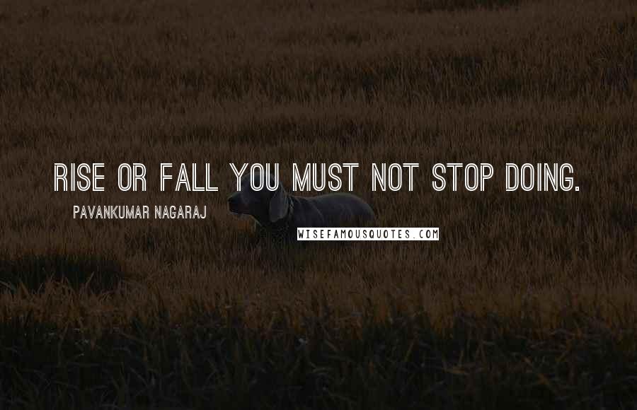 Pavankumar Nagaraj Quotes: Rise or Fall you must not stop doing.