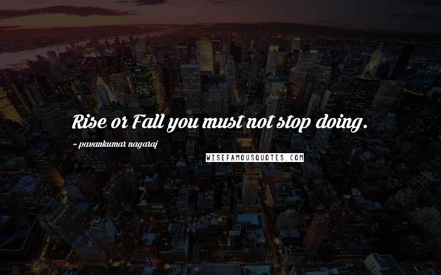 Pavankumar Nagaraj Quotes: Rise or Fall you must not stop doing.