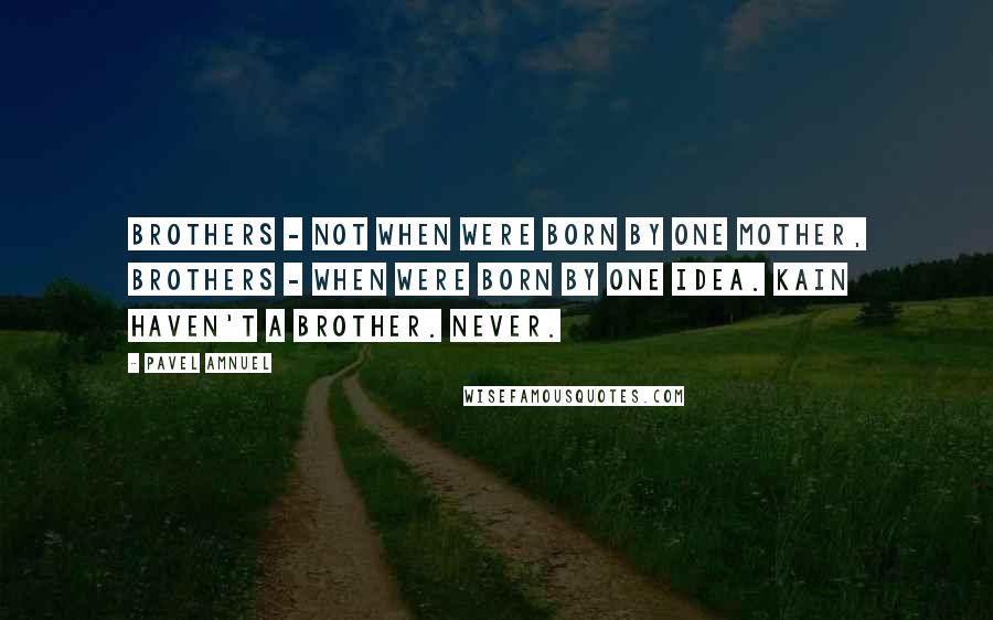 Pavel Amnuel Quotes: Brothers - not when were born by one mother, brothers - when were born by one idea. Kain haven't a brother. Never.