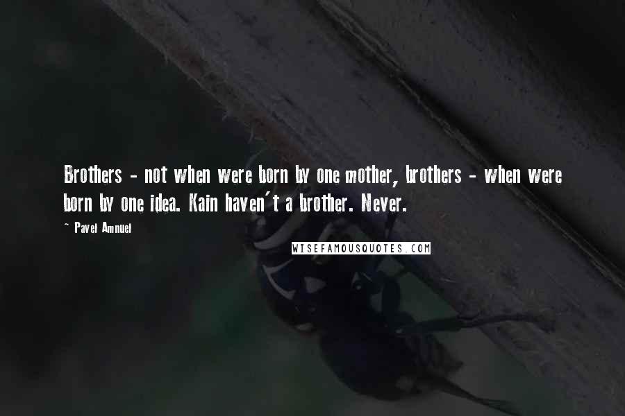 Pavel Amnuel Quotes: Brothers - not when were born by one mother, brothers - when were born by one idea. Kain haven't a brother. Never.