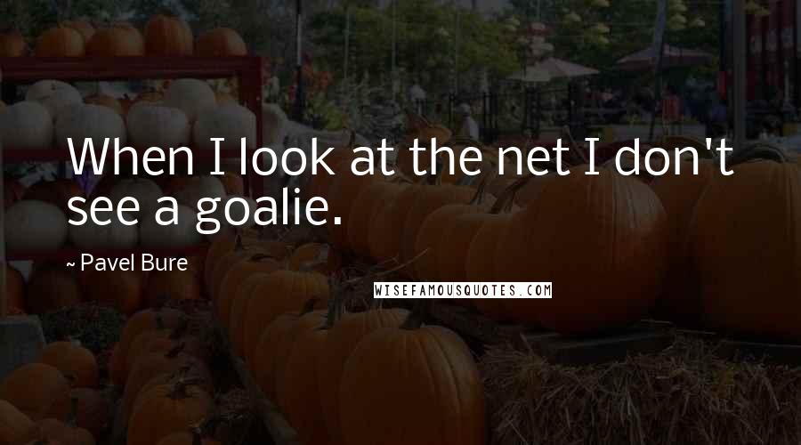 Pavel Bure Quotes: When I look at the net I don't see a goalie.