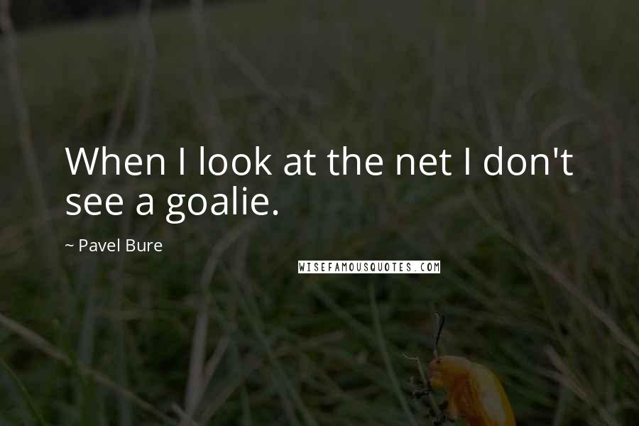 Pavel Bure Quotes: When I look at the net I don't see a goalie.