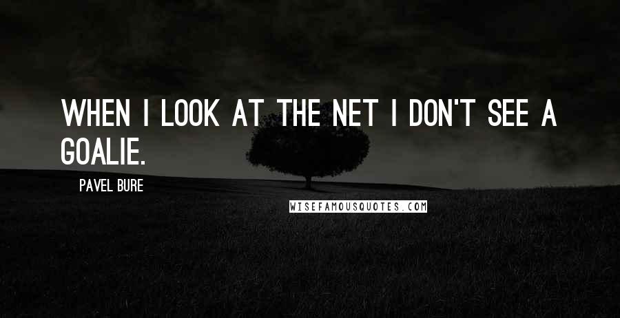 Pavel Bure Quotes: When I look at the net I don't see a goalie.