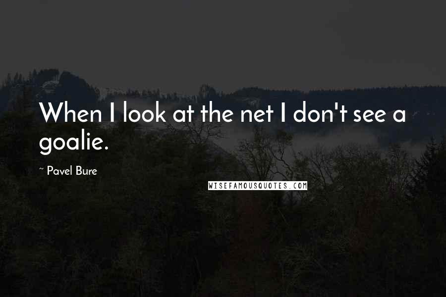 Pavel Bure Quotes: When I look at the net I don't see a goalie.