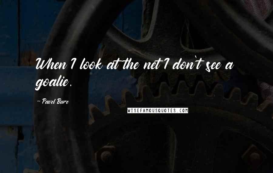 Pavel Bure Quotes: When I look at the net I don't see a goalie.