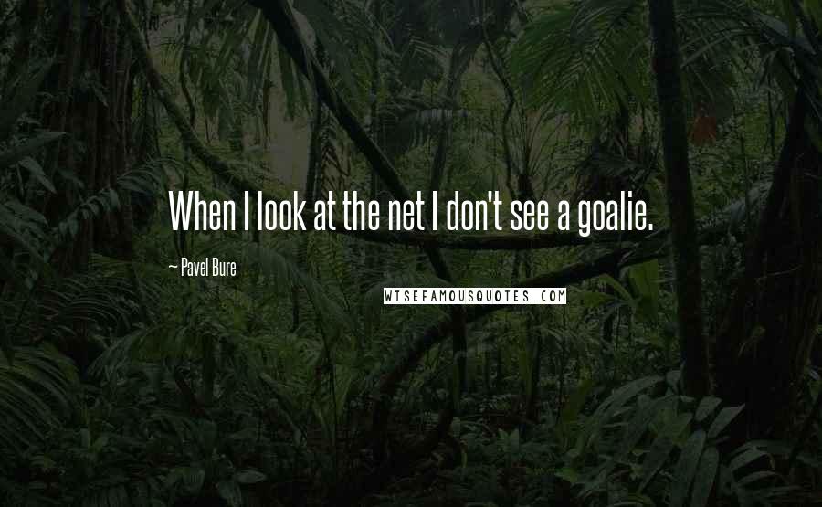 Pavel Bure Quotes: When I look at the net I don't see a goalie.