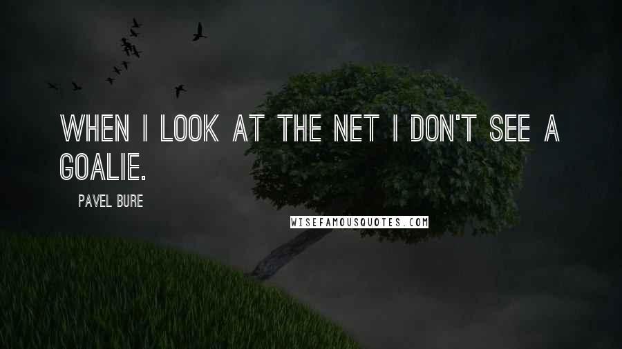 Pavel Bure Quotes: When I look at the net I don't see a goalie.