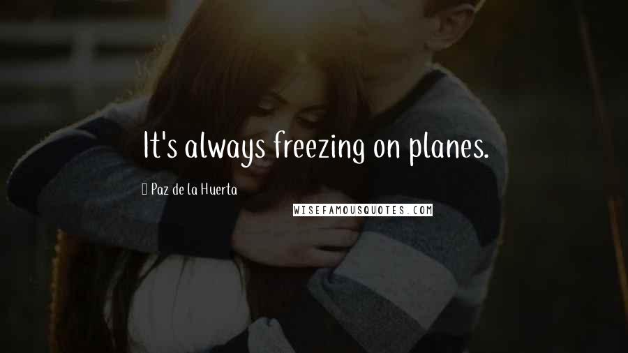 Paz De La Huerta Quotes: It's always freezing on planes.