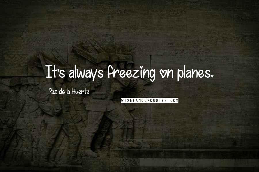 Paz De La Huerta Quotes: It's always freezing on planes.