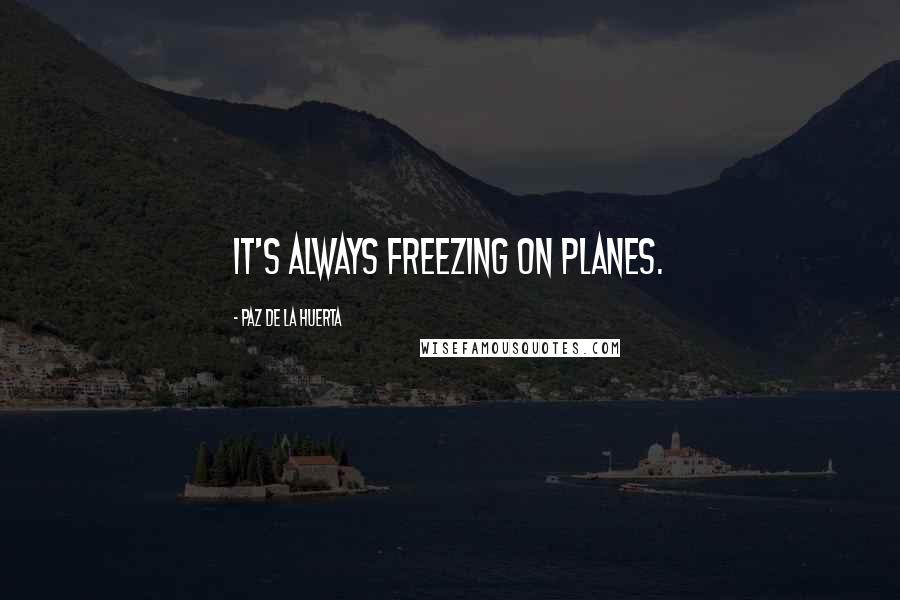 Paz De La Huerta Quotes: It's always freezing on planes.