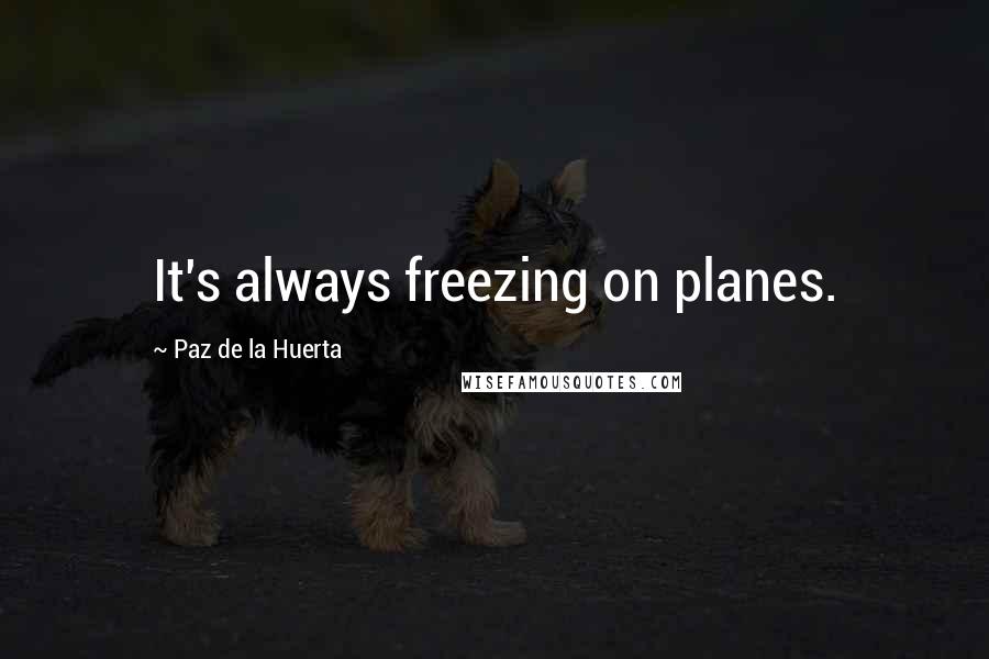 Paz De La Huerta Quotes: It's always freezing on planes.