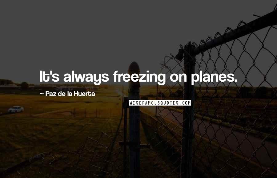 Paz De La Huerta Quotes: It's always freezing on planes.