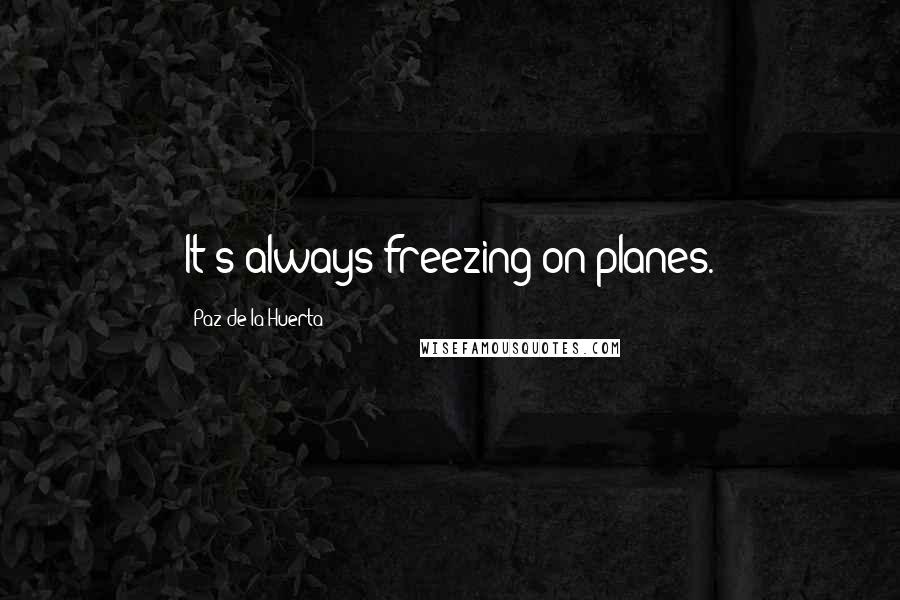 Paz De La Huerta Quotes: It's always freezing on planes.