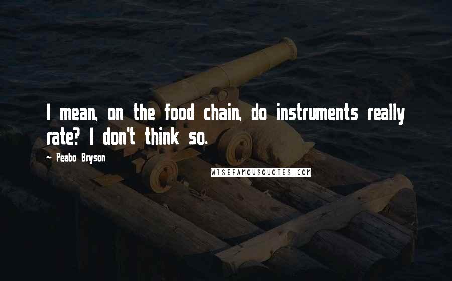 Peabo Bryson Quotes: I mean, on the food chain, do instruments really rate? I don't think so.