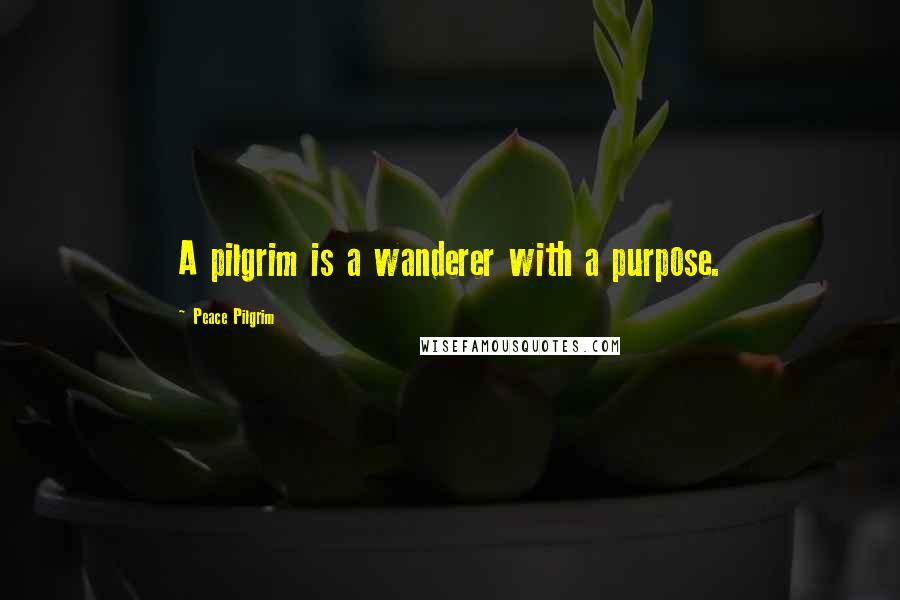 Peace Pilgrim Quotes: A pilgrim is a wanderer with a purpose.
