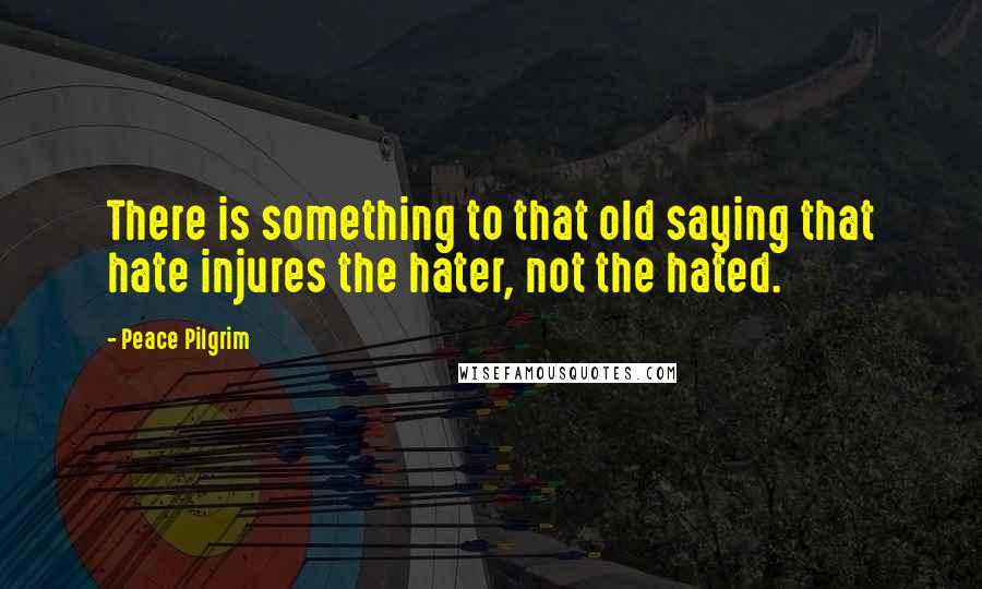 Peace Pilgrim Quotes: There is something to that old saying that hate injures the hater, not the hated.