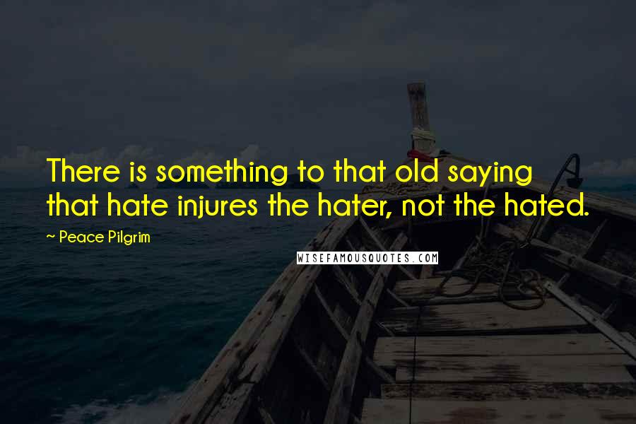 Peace Pilgrim Quotes: There is something to that old saying that hate injures the hater, not the hated.