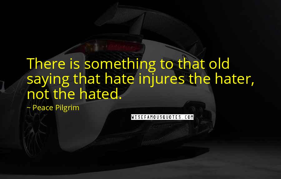Peace Pilgrim Quotes: There is something to that old saying that hate injures the hater, not the hated.
