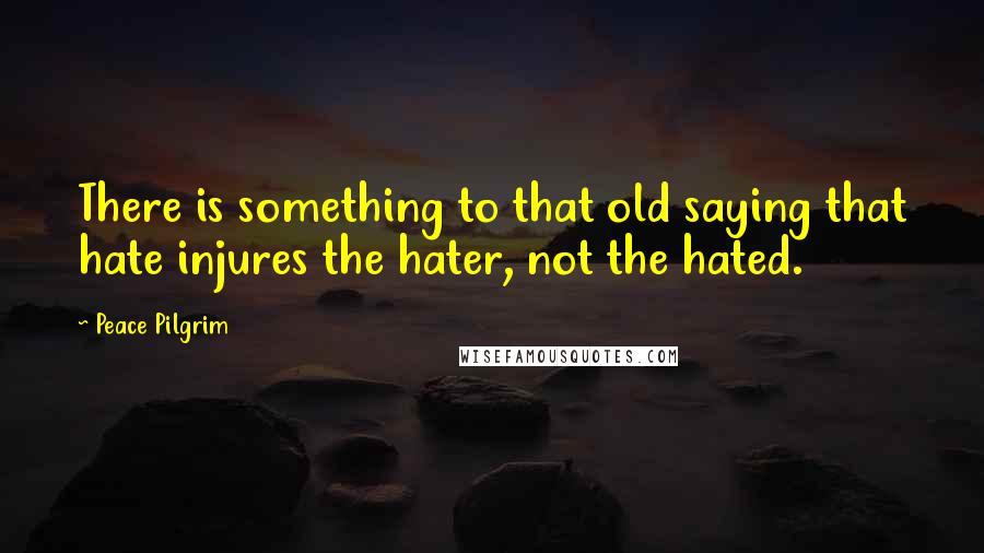 Peace Pilgrim Quotes: There is something to that old saying that hate injures the hater, not the hated.