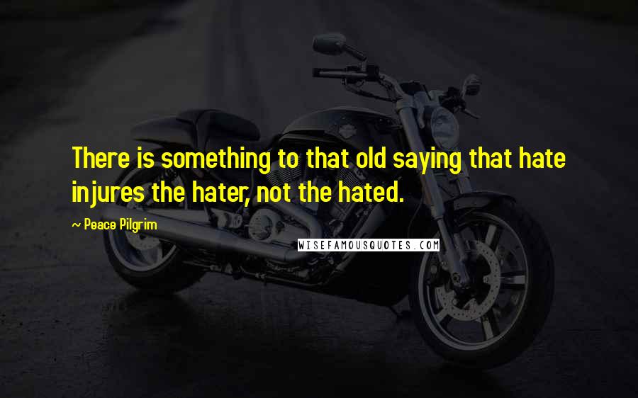 Peace Pilgrim Quotes: There is something to that old saying that hate injures the hater, not the hated.