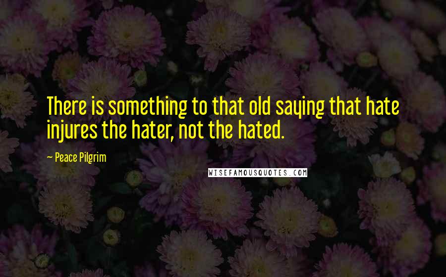 Peace Pilgrim Quotes: There is something to that old saying that hate injures the hater, not the hated.