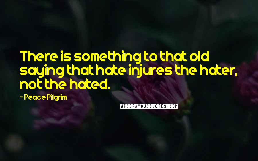 Peace Pilgrim Quotes: There is something to that old saying that hate injures the hater, not the hated.