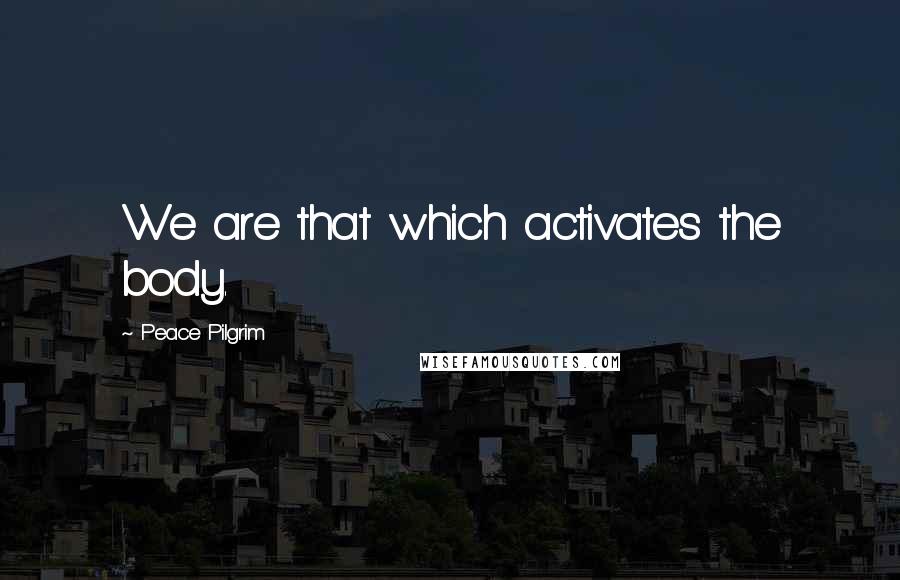 Peace Pilgrim Quotes: We are that which activates the body.