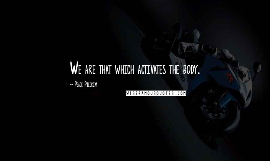 Peace Pilgrim Quotes: We are that which activates the body.