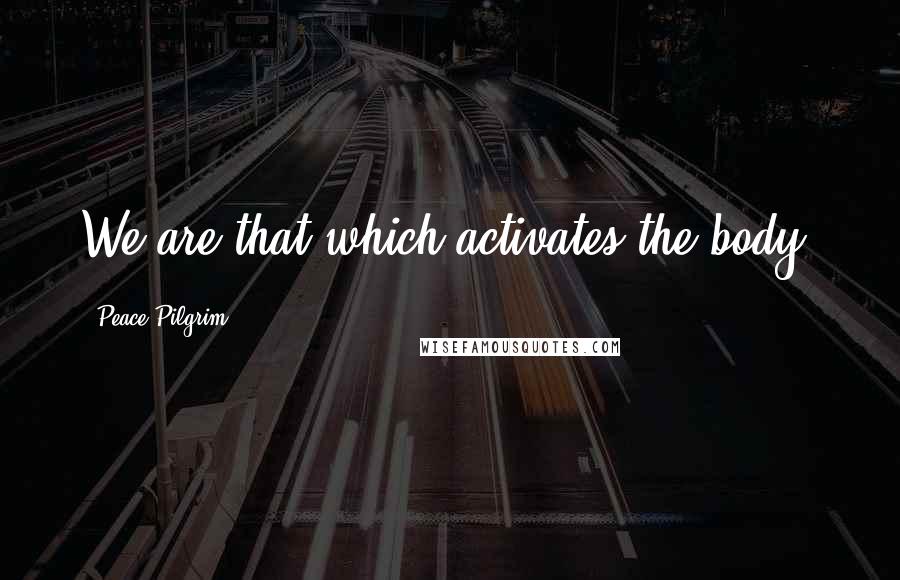 Peace Pilgrim Quotes: We are that which activates the body.