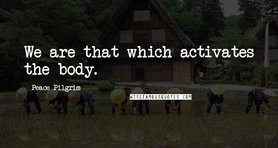 Peace Pilgrim Quotes: We are that which activates the body.