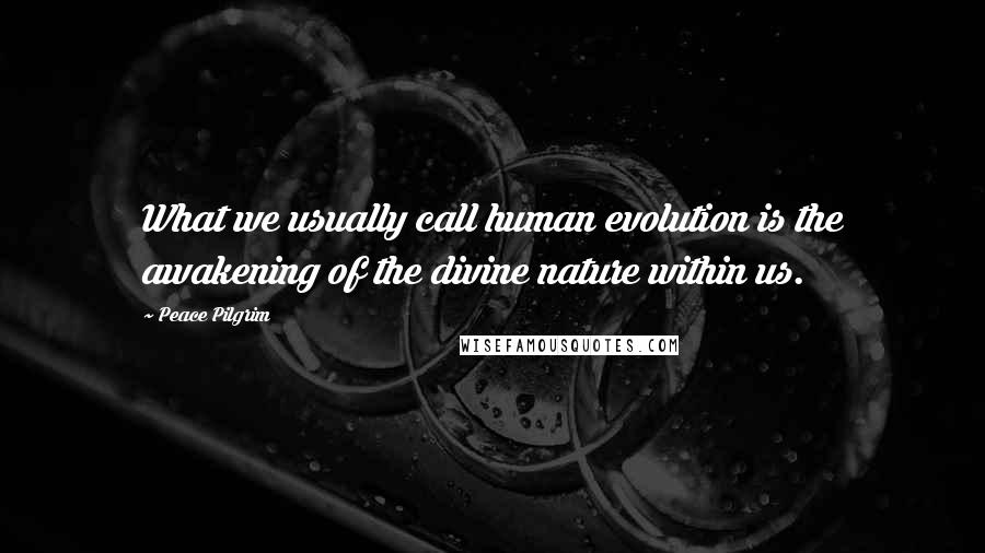 Peace Pilgrim Quotes: What we usually call human evolution is the awakening of the divine nature within us.