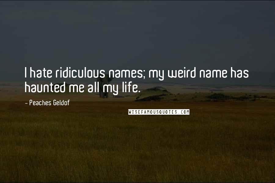 Peaches Geldof Quotes: I hate ridiculous names; my weird name has haunted me all my life.