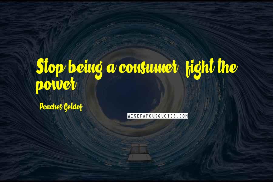 Peaches Geldof Quotes: Stop being a consumer, fight the power!