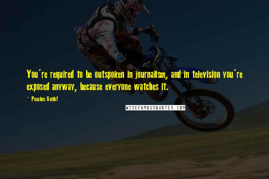 Peaches Geldof Quotes: You're required to be outspoken in journalism, and in television you're exposed anyway, because everyone watches it.