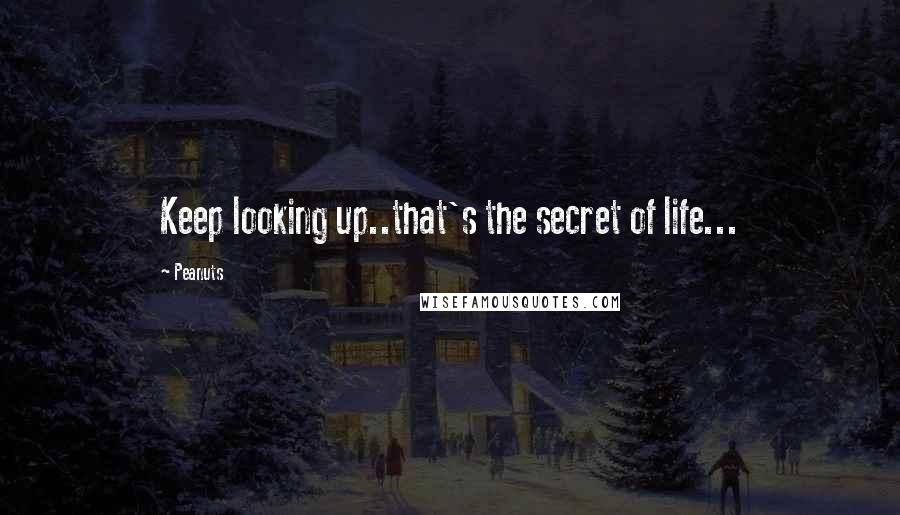 Peanuts Quotes: Keep looking up..that's the secret of life...