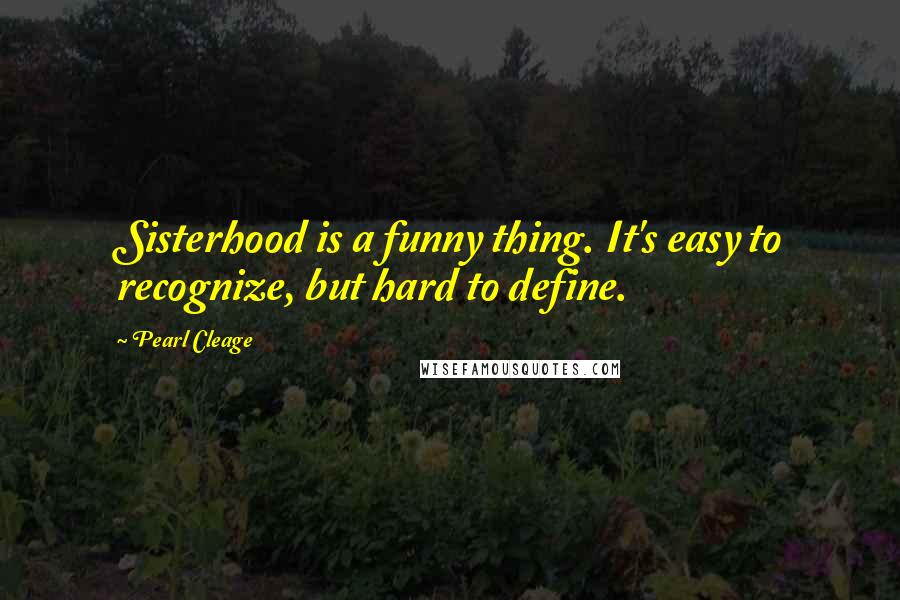 Pearl Cleage Quotes: Sisterhood is a funny thing. It's easy to recognize, but hard to define.