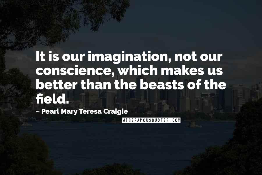 Pearl Mary Teresa Craigie Quotes: It is our imagination, not our conscience, which makes us better than the beasts of the field.